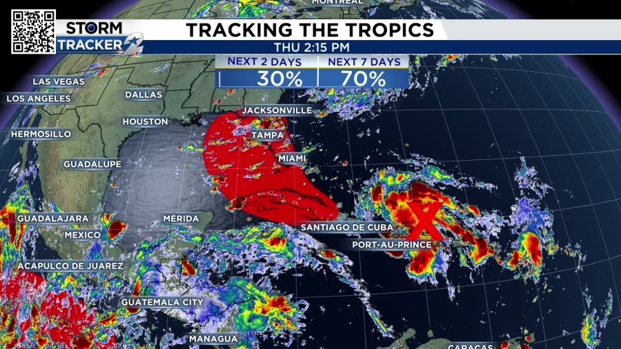 High chance for tropical development in the Gulf this weekend