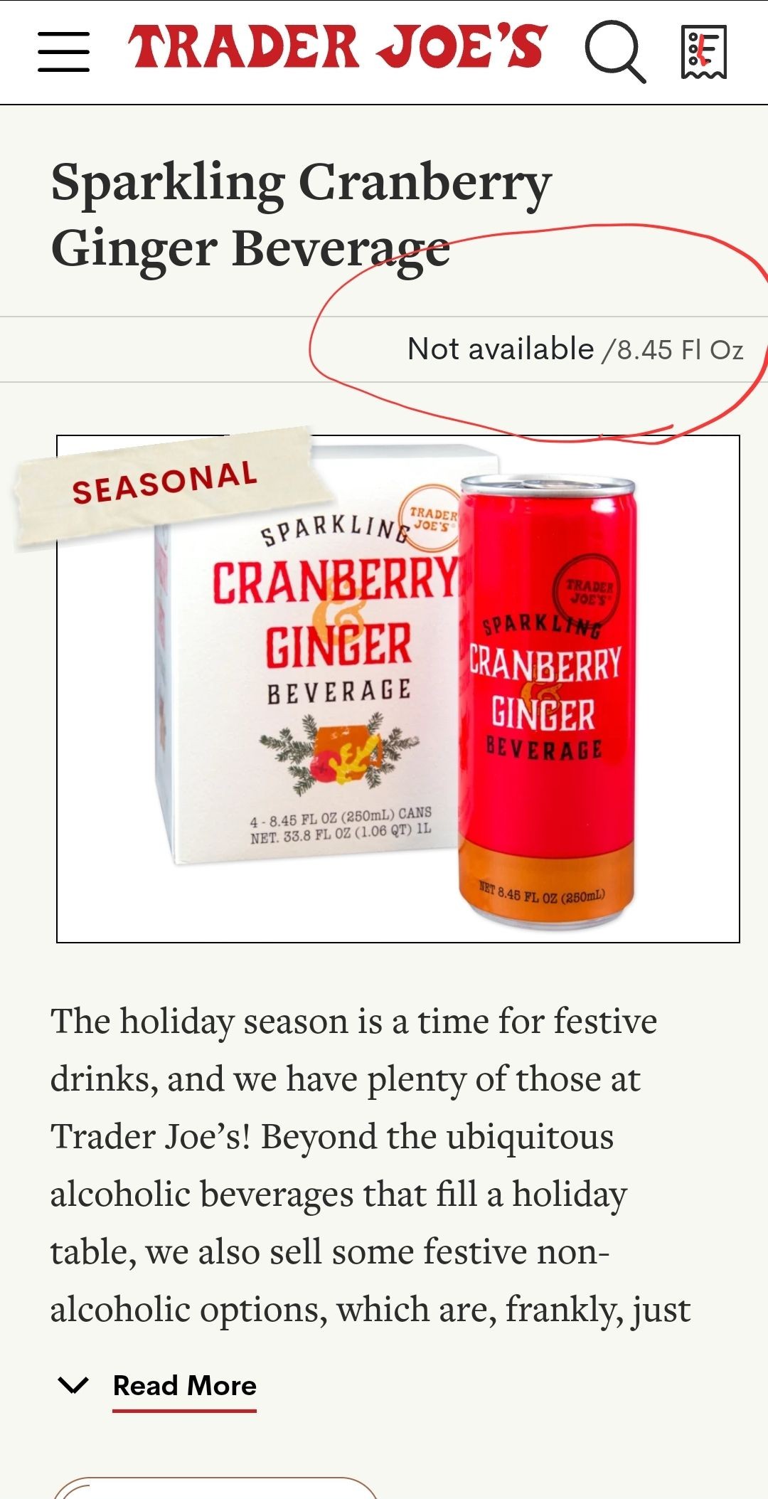 Sparkling cranberry ginger soda