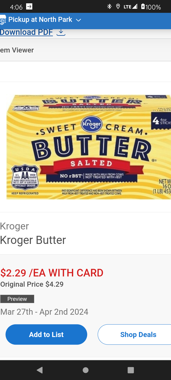 Great sales at Kroger and HEB starting tomorrow!! EVEN BUTTER!!