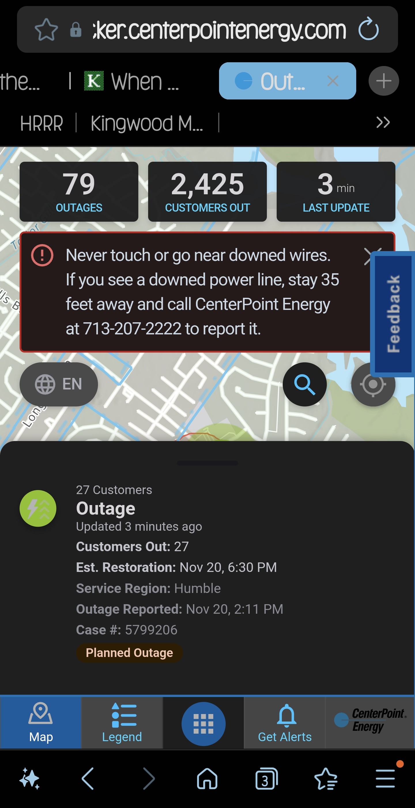 When will the power come back on