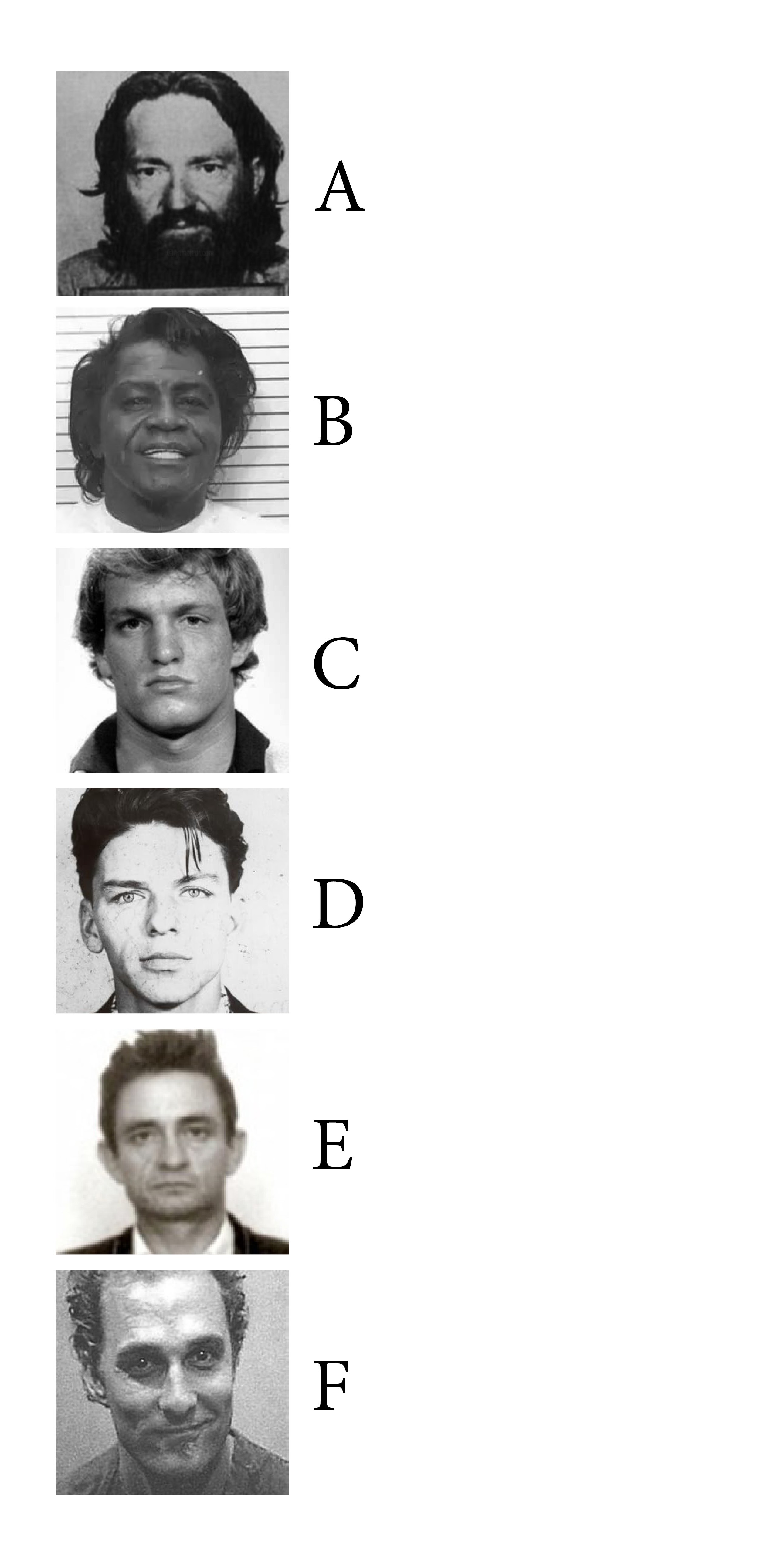 Mugshot Matching Game - Pop Culture Edition